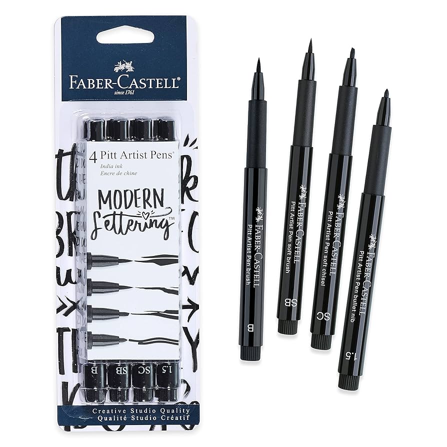 Amazon.co.jp: PITT Artist Pens Lettering Set 4/Pkg-Modern
